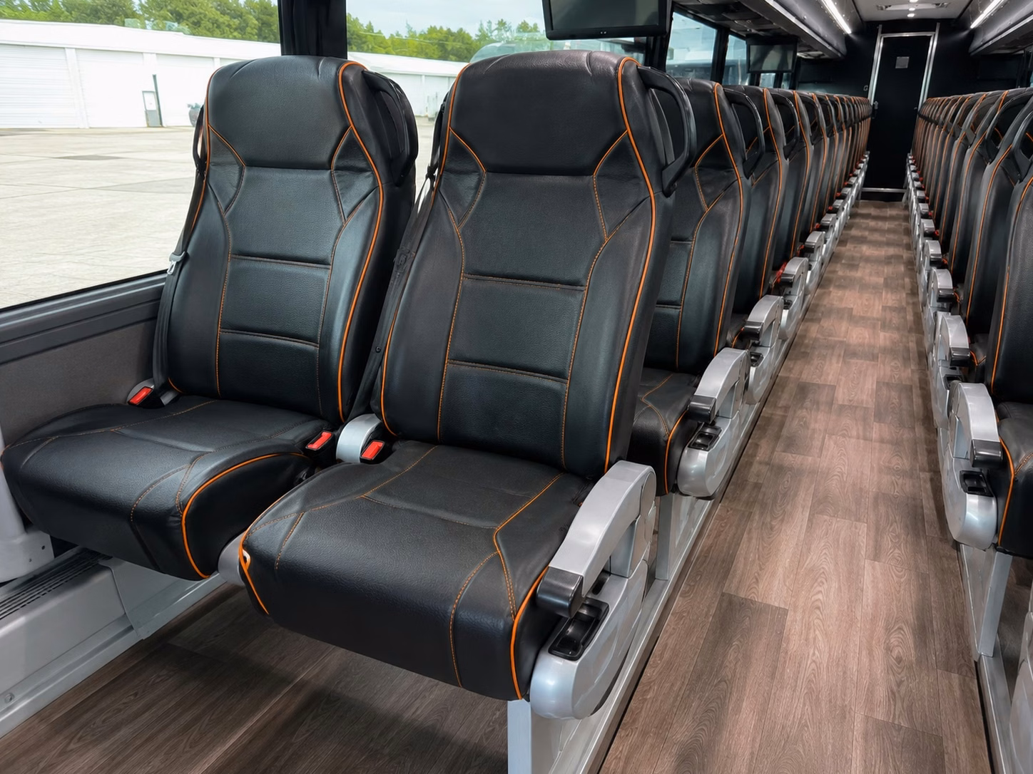 warren charter bus interior